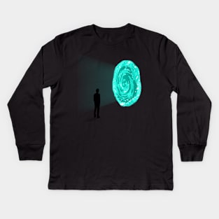 The Man And The Portal Kids Long Sleeve T-Shirt